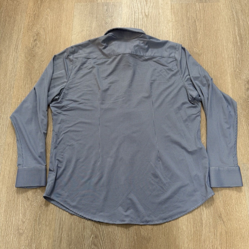 Mizzen + Main Standard Fit Shirt Mens Large Performance Blue Gingham Check USA - Picture 8 of 8